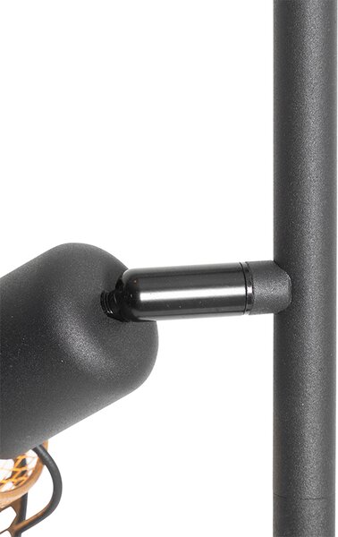 Designová stojací lampa černá se zlatem 3-světlo - Noud