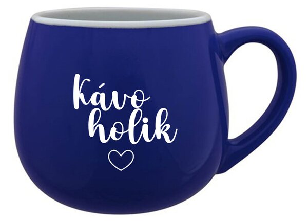KÁVOHOLIK - modrý keramický hrníček 300 ml