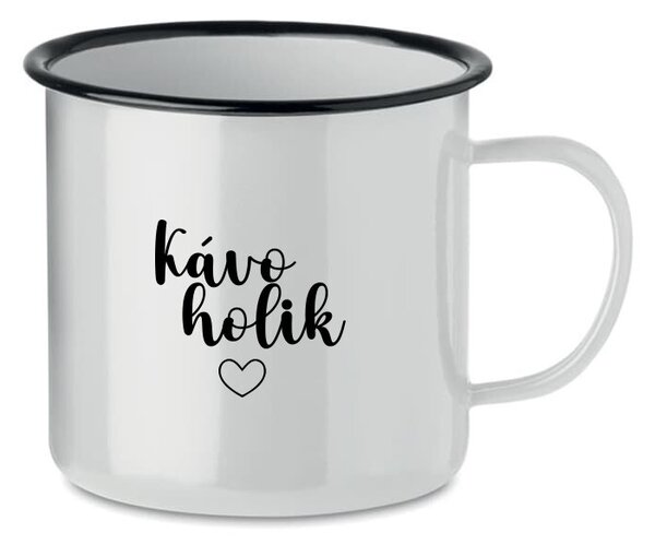 KÁVOHOLIK - bílý plecháček 350 ml