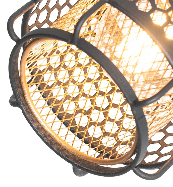 Designová stojací lampa černá se zlatem 3-světlo - Noud