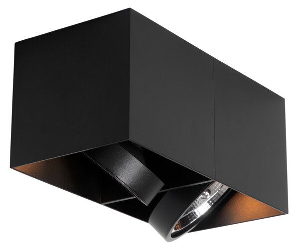 Designové bodové světlo černé obdélníkové AR111 2-světlo - Box