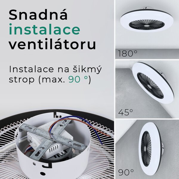 Noaton 11055B (2024) Callisto, černá, stropní ventilátor se světlem