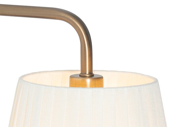 Moderní nástěnná lampa bílá a bronzová s lampičkou na čtení - Renier