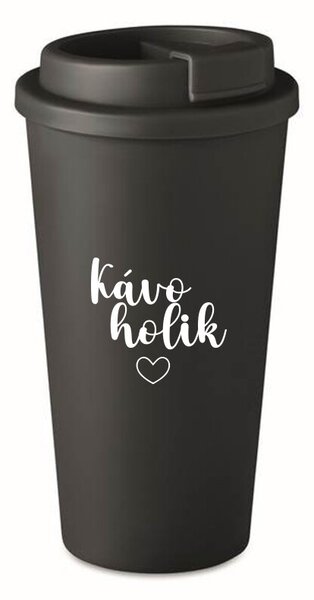 KÁVOHOLIK - černý termohrnek 475 ml