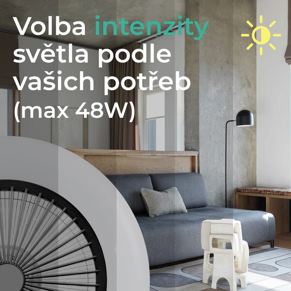 Noaton 11055B (2024) Callisto, černá, stropní ventilátor se světlem