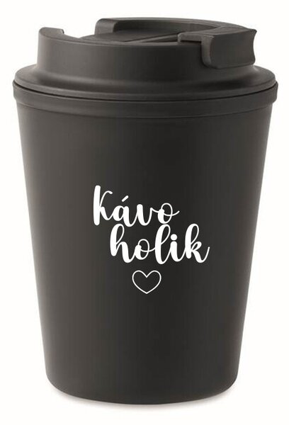 KÁVOHOLIK - černý termohrnek 300 ml