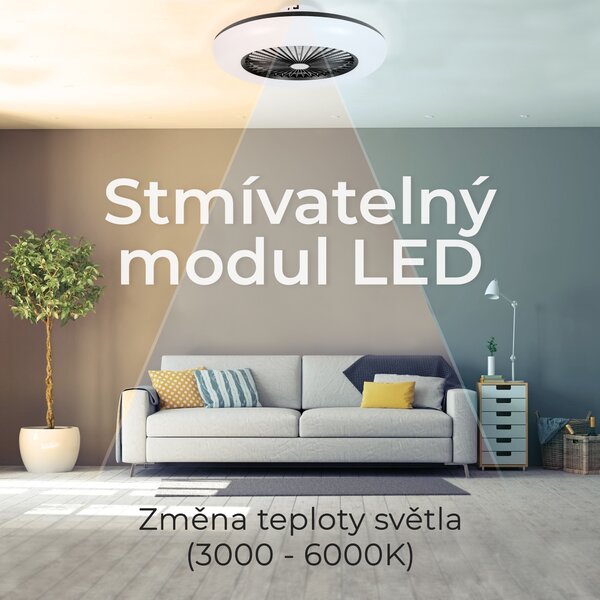 Noaton 11055B (2024) Callisto, černá, stropní ventilátor se světlem