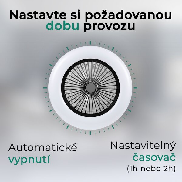 Noaton 11055B (2024) Callisto, černá, stropní ventilátor se světlem