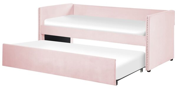 Jednolůžková postel 200 x 90 cm Tish (růžová) (s roštem). 1076236