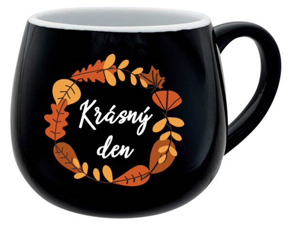 KRÁSNÝ DEN (PODZIM) - černý keramický hrníček 300 ml