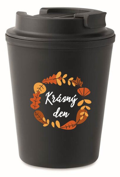 KRÁSNÝ DEN (PODZIM) - černý termohrnek 300 ml