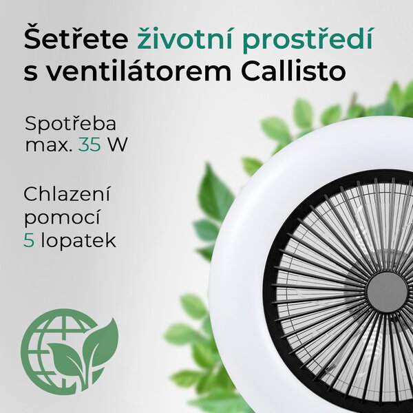 Noaton 11055B (2024) Callisto, černá, stropní ventilátor se světlem