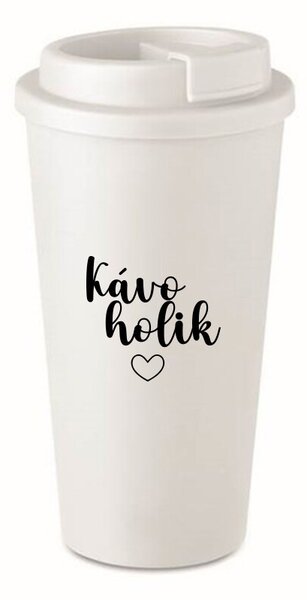 KÁVOHOLIK - bílý termohrnek 475 ml