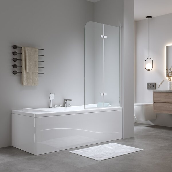 BPS-koupelny Dvoudílná vanová zástěna PR04 80x140 chrom