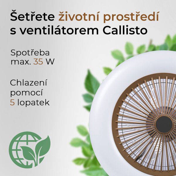 Noaton 11055G (2024) Callisto, zlatá, stropní ventilátor se světlem