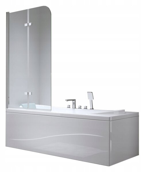 BPS-koupelny Dvoudílná vanová zástěna PR04 80x140 chrom