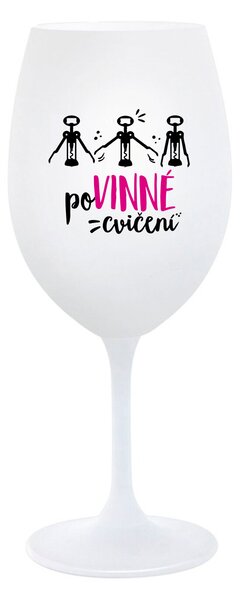 POVINNÉ CVIČENÍ - bílá sklenice na víno 350 ml