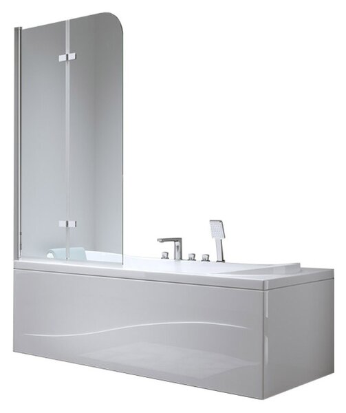 BPS-koupelny Dvoudílná vanová zástěna PR04 80x140 chrom