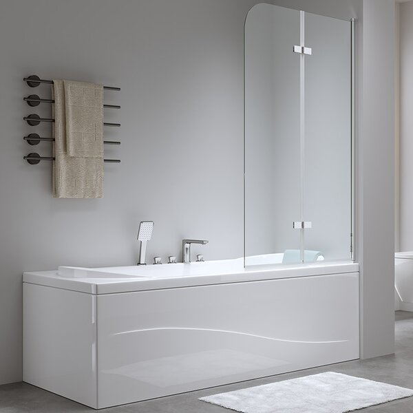 BPS-koupelny Dvoudílná vanová zástěna PR04 80x140 chrom