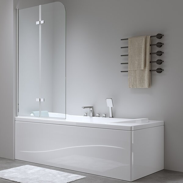BPS-koupelny Dvoudílná vanová zástěna PR04 80x140 chrom