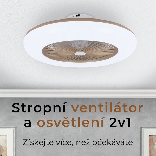 Noaton 11055G (2024) Callisto, zlatá, stropní ventilátor se světlem