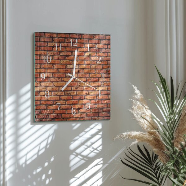 Skleněné hodiny Cihlová zeď zskb-30x30-00094169