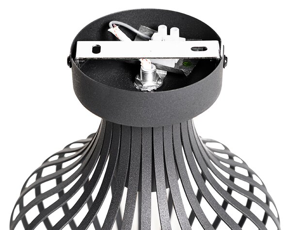 Moderní stropní svítidlo černé 18 cm - Saffira