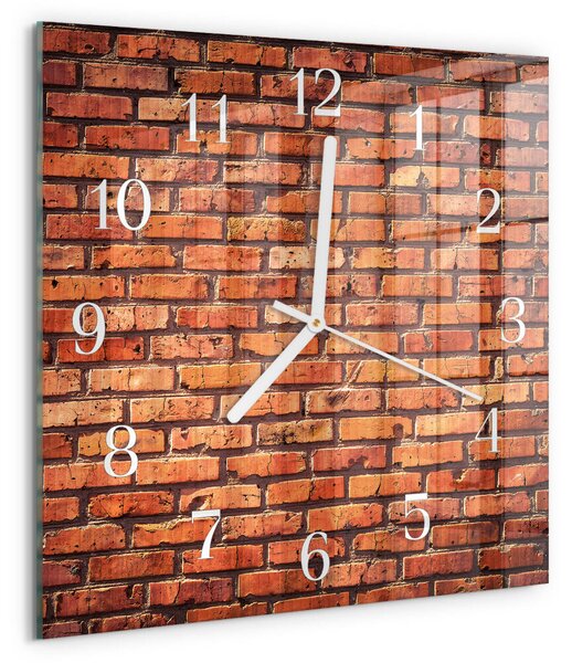 Skleněné hodiny Cihlová zeď zskb-30x30-00094169
