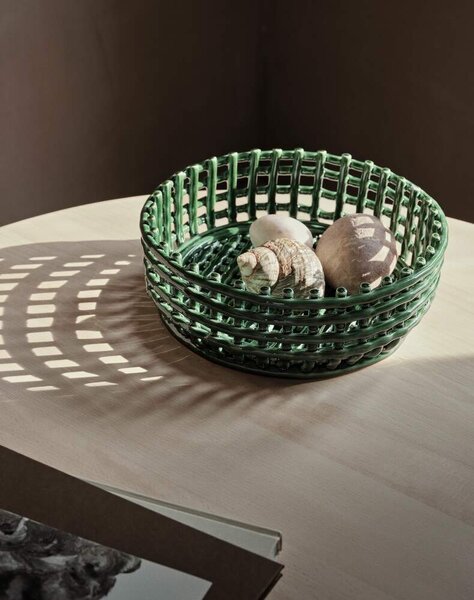 Ferm Living Mísa Ceramic Centrepiece, emerald green