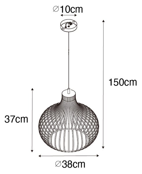 Moderní závěsné svítidlo hnědé 38 cm - Saffira