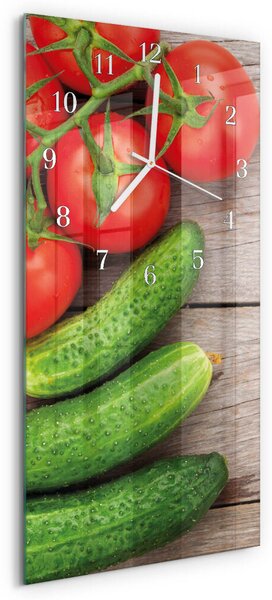 Skleněné hodiny vertikální Zelenina zsppb-30x60-00089727
