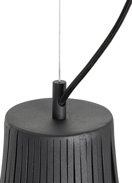 Moderní závěsné svítidlo černé 48 cm - Saffira