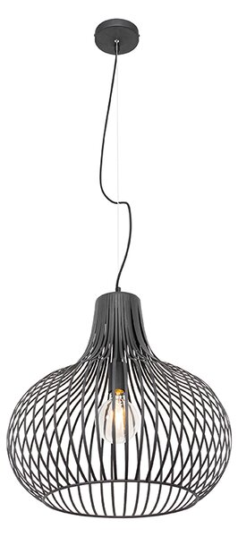 Moderní závěsné svítidlo černé 48 cm - Saffira