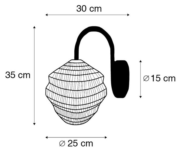 Orientální nástěnná lampa zlatá - Vadi