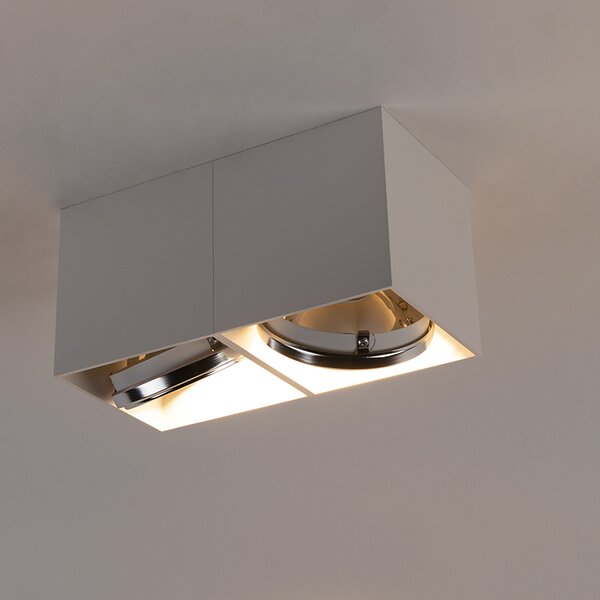 Designové bodové světlo bílé obdélníkové 2-světlo - Box