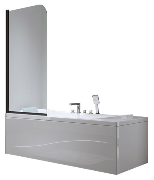 BPS-koupelny Jednodílná vanová zástěna PR01 BL 70x140 černá/transparent