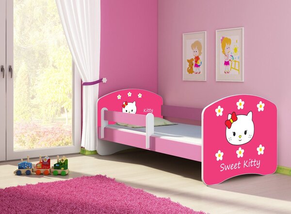 Dětská postel - Kitty 180x80 cm růžová