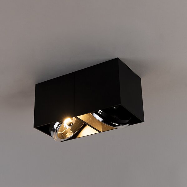 Designové bodové světlo černé obdélníkové 2-světlo - Box