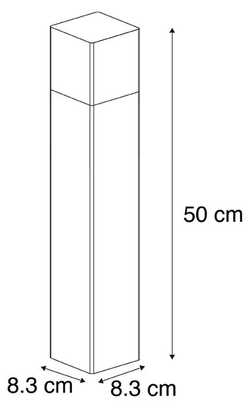 Venkovní bodové svítidlo černé s opálovým sklem 50 cm s kolíkem do země a kabelovou průchodkou - Dánsko