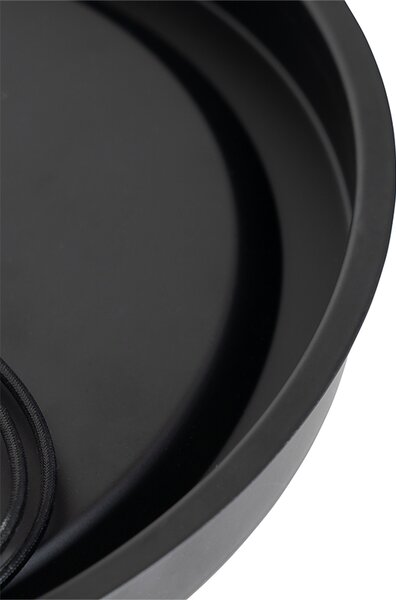 Klasické stropní svítidlo černé s kouřovým sklem 35 cm IP44 - Nohmi