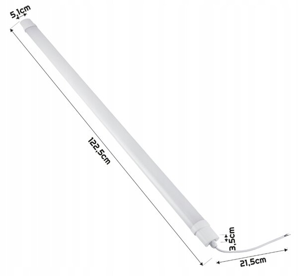 SADA 4 LED lamp 120cm 36W 3000lm Hermetické svítidlo IP65 do garáže, dílny