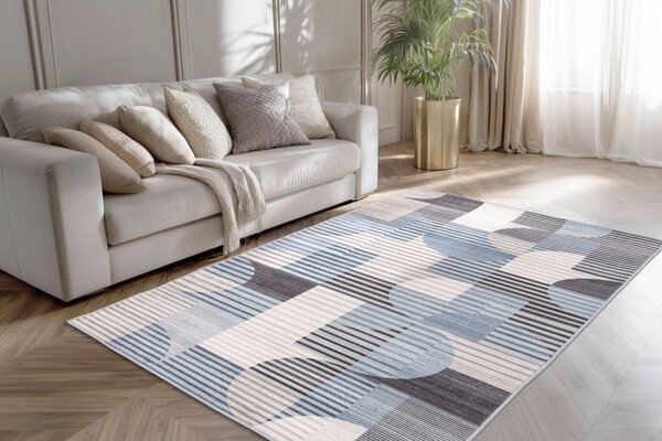 KOBEREC TKANÝ NA PLOCHO, 80/150 cm modrá Kayoom - Online Only koberce & rohožky, Online Only