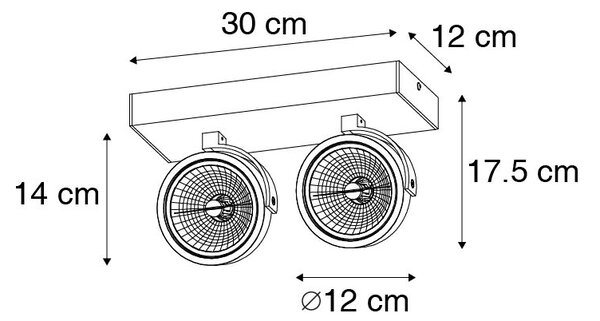 Designové bodové světlo bílé nastavitelné 2-světlo - Go