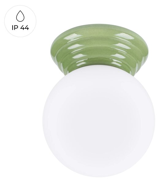 Stropní svítidlo Zori, 1x bílé skleněné stínítko, gr