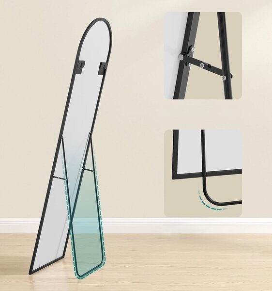 SONGMICS Volně stojící zrcadlo Fully 150 cm černé