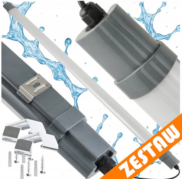 SADA 2 LED lamp 120cm 36W 3000lm Hermetické svítidlo IP65 do garáže, dílny