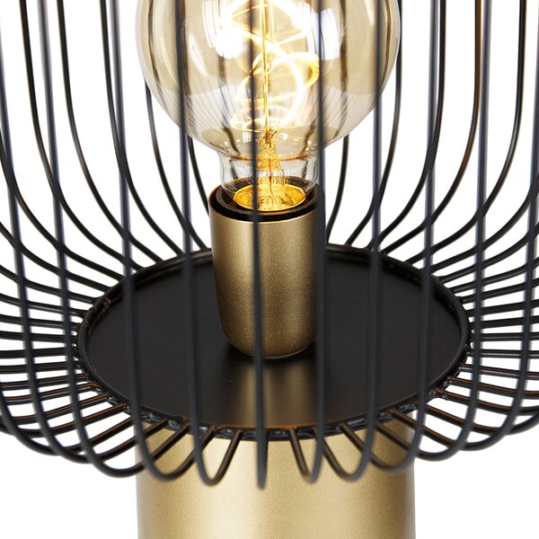 Designová stojací lampa černá se zlatem - Mayelle