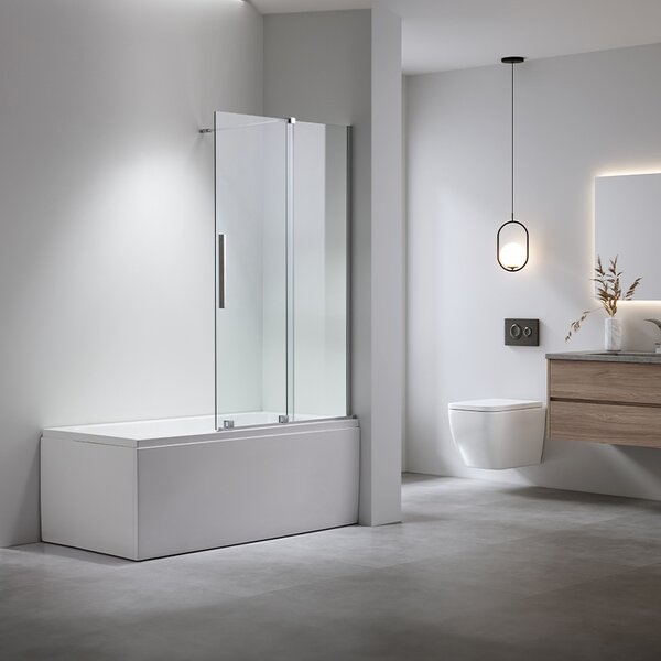 BPS-koupelny Dvoudílná vanová zástěna ASTRA CH PR 120x150 chrom