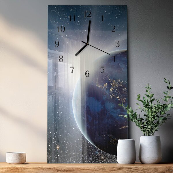 Skleněné hodiny vertikální Země Wellall zsppc-30x60-00178482
