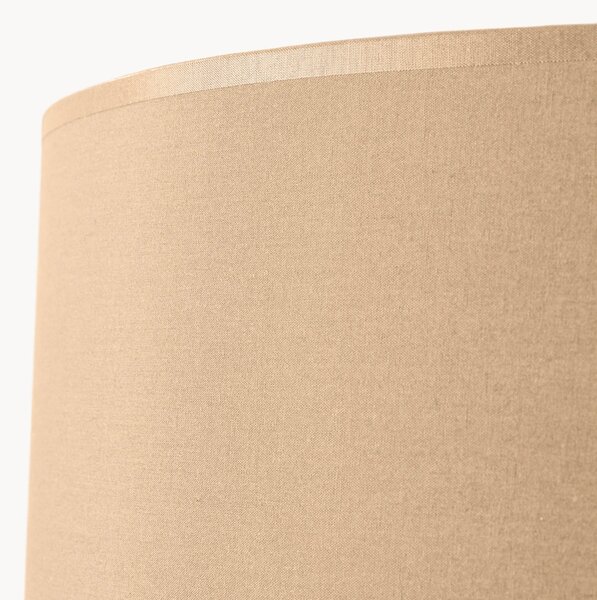 Stojací lampa Natt, 1x béžové textilní stínítko, dřevo